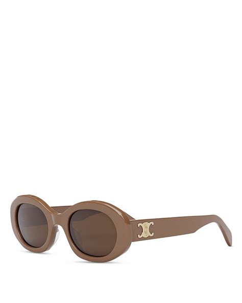 celine triomphe sunglasses black and gold|CELINE Triomphe Oval Sunglasses, 52mm .